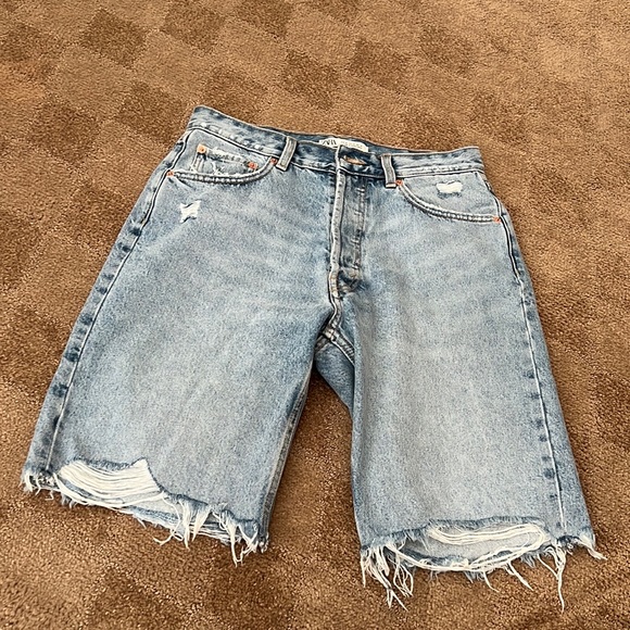 Zara Other - Mens Zara ripped distressed denim shorts